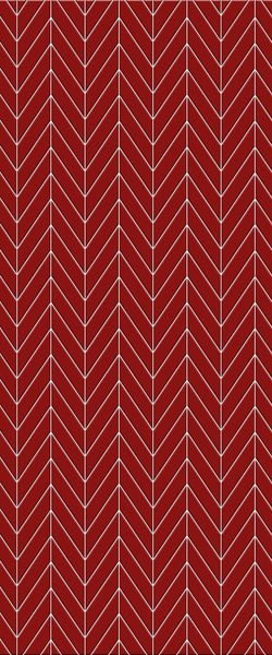 Red Chevron Tile Acrylic Shower Wall Panel 2440mm x 1220mm ( 3mm Thick) - CladdTech