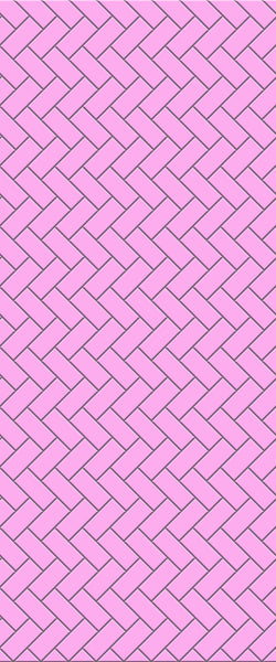 Pink Diagonal Herringbone Tile Acrylic Shower Panel 2440mm x 1220mm ( 3mm Thick) - CladdTech