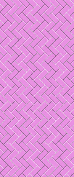 Pink Diagonal Herringbone Tile Acrylic Shower Panel 2440mm x 1220mm ( 3mm Thick) - CladdTech