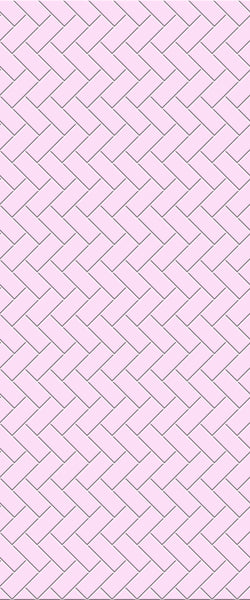 Pink Diagonal Herringbone Tile Acrylic Shower Panel 2440mm x 1220mm ( 3mm Thick) - CladdTech