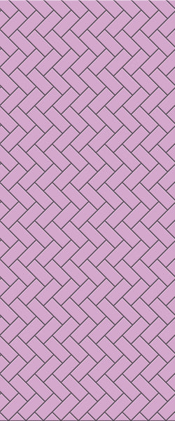 Pink Diagonal Herringbone Tile Acrylic Shower Panel 2440mm x 1220mm ( 3mm Thick) - CladdTech