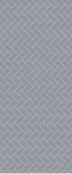 Grey Diagonal Herringbone Tile Acrylic Shower Wall Panel 2440mm x 1220mm (3mm Thick) - CladdTech