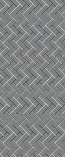 Grey Diagonal Herringbone Tile Acrylic Shower Wall Panel 2440mm x 1220mm (3mm Thick) - CladdTech